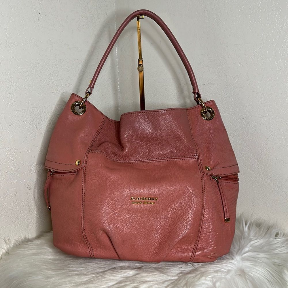 Authentic Burberry Tote Leather Handbag